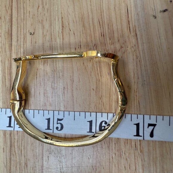 Kate Spade Gold Plated Heart Key Bangle Bracelet 6.75 Inch - Picture 5 of 15